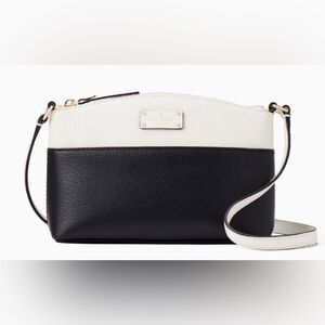 Kate Spade Black/White Leather Grove Street Millie Crossbody Bag